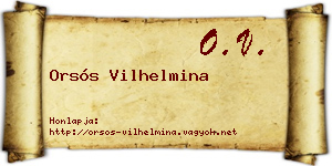 Orsós Vilhelmina névjegykártya
